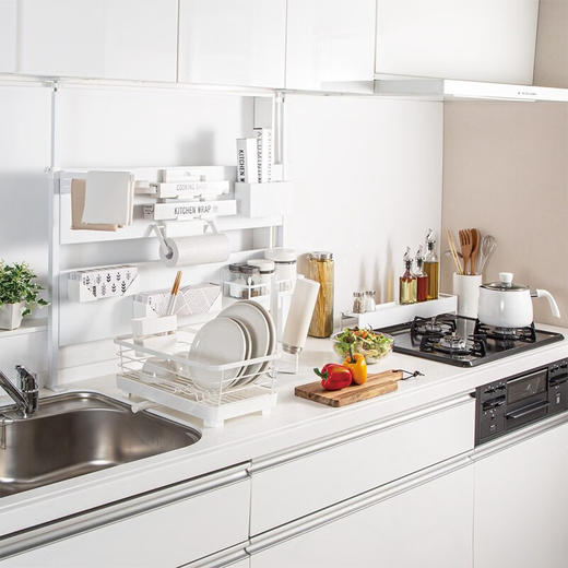 厨房置物架 沥水架碗碟架 双重涂装沥水架 白色/黑色 双层/单层 宽/窄 商品图0