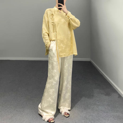 裁缝学苑AS184提花中式斜襟套装纸样女装上衣阔腿裤子裁剪版型 商品图1