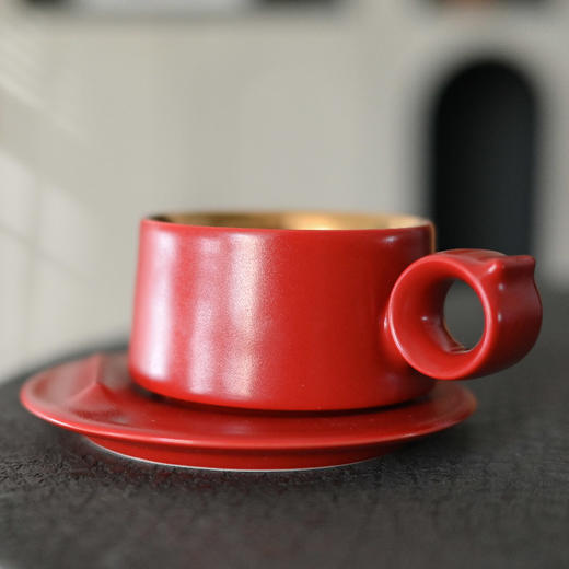 羽诗制造出品 好运加满张戈书法陶瓷咖啡杯茶具文创礼盒 商品图2