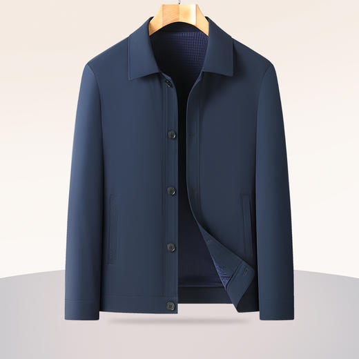 【新款DLC】大依优型大码翻领夹克外套纽扣男商务休闲加肥加大夹克上衣胖子显瘦 商品图2