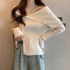 早春2025新款【设计感小众 露肩纯欲针织衫女】纯色修身长袖 软糯上衣女 商品缩略图6
