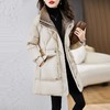 羽绒服女冬季中长款2023新款小个子流行时尚气质瘦收腰白鸭绒外套 商品缩略图2