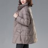 羽绒服女冬季2023新款妈妈轻薄中长款中年休闲时尚立领白鸭绒外套 商品缩略图0
