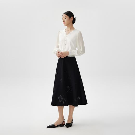 M1XL1朗姿V领针织衫优雅开衫LSEK00KPR404 商品图1