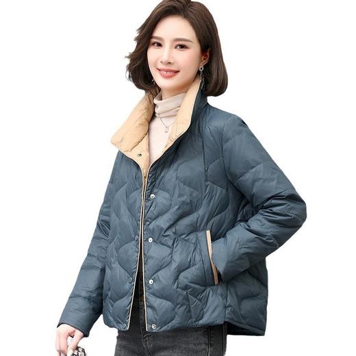 反季轻薄短款羽绒服女2023年新款大码白鸭绒时尚中年妈妈冬季外套 商品图4
