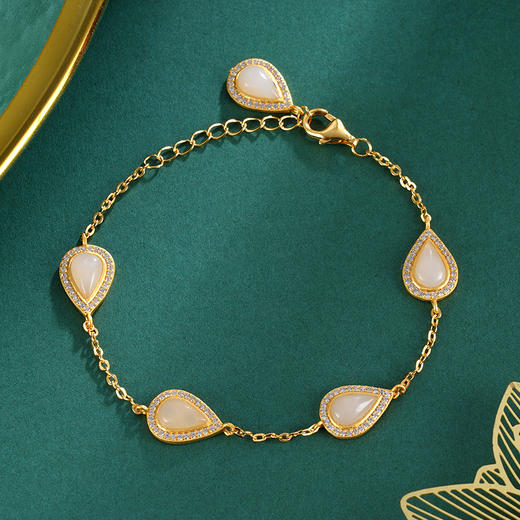 子佩集S925银【楼台烟雨】手链【WSE2099】和田玉镀金2401 商品图3