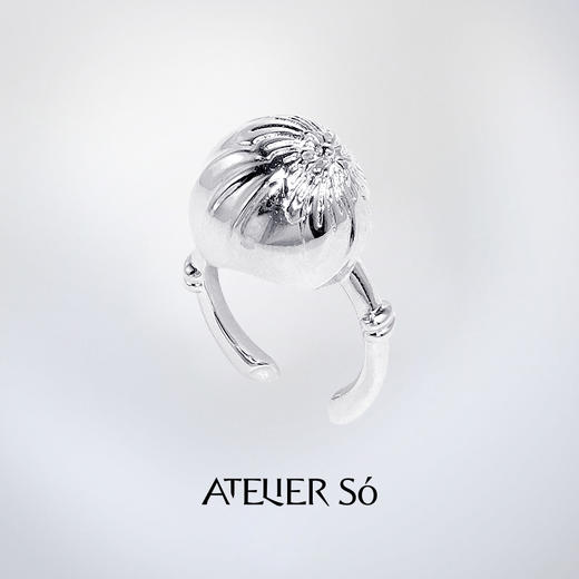 ATELIERSÓ x deepmoss 24SS 合作系列-风铃暗花戒指 商品图4