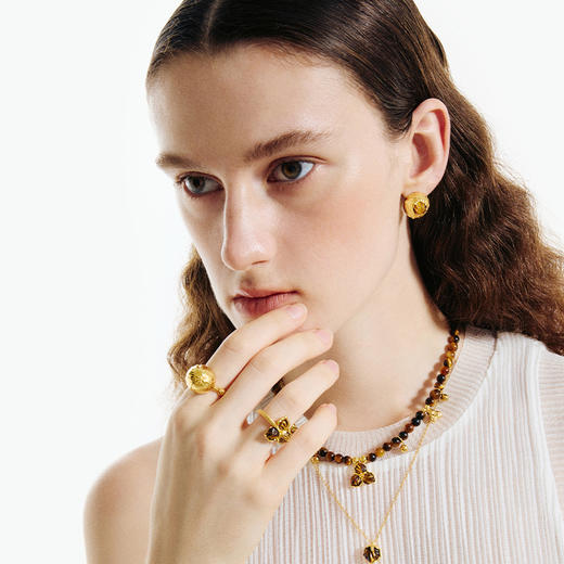 ATELIERSÓ x deepmoss 24SS 合作系列-风铃暗花戒指 商品图3