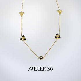 ATELIERSÓ x deepmoss 23AW 合作系列-三花玛瑙拼接长链（金）