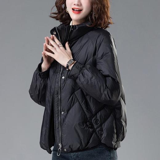 短版羽绒衣女轻薄中年妈妈洋派小个子香风白鸭绒冬季加厚立领外套 商品图1