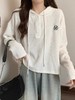 春秋季【连帽宽松套头 慵懒风针织衫女】韩系长袖 刺绣字母上衣 小外套女 商品缩略图4