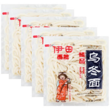 伊田面馆 日式乌冬面200g*5袋 方便速食面 拌面汤面火锅面鲜面条 商品图3
