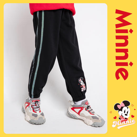 迪士尼童装女童长裤子春季新款运动裤中小童儿童纯棉休闲卫裤潮221K1248 商品图0