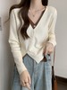 春秋季【不规则下摆 假二件针织开衫女】设计感小众 修身显瘦 撞色上衣女 商品缩略图4