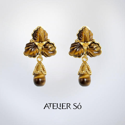 ATELIERSÓ x deepmoss 24SS 合作系列-三花吊坠耳钉 商品图0