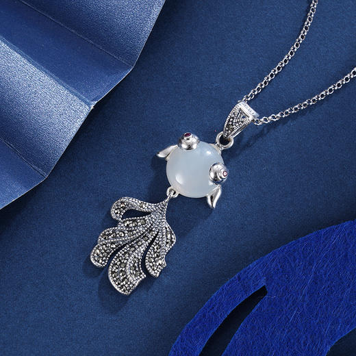 子佩集S925银【春烟水暖】白玉髓吊坠【FLB1270】(不含链)狐狸2401 商品图1