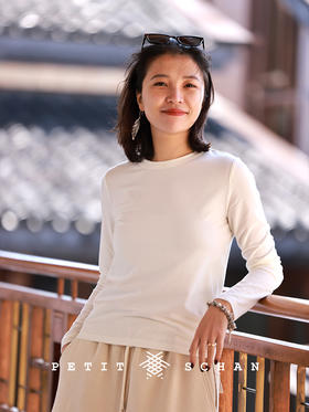 朝与暮 绒面磨毛锁温素色圆领修身显瘦长袖T恤