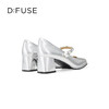 D:FUSE迪芙斯2024春季新款银色方头粗高跟珍珠玛丽珍单鞋DF41111056 商品缩略图3