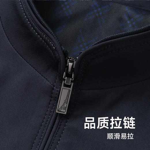 【Q】【新款DLC】大依优型大码男立领夹克拉链外套男商务休闲加肥加大夹克上衣胖子显瘦 商品图2