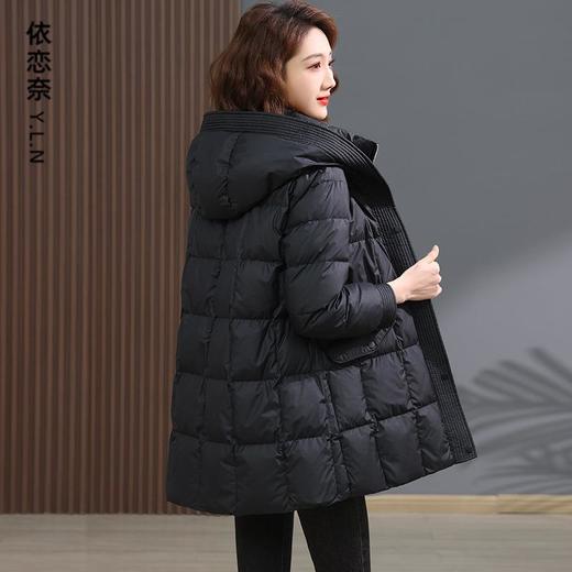 羽绒服女中长款2023年新款轻薄时尚欧货洋气妈妈显瘦气质冬装外套 商品图3