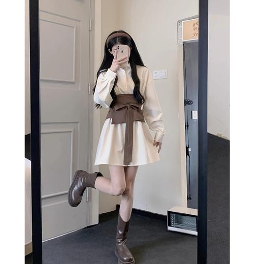 春秋季2025【新款法式 白色长袖连衣裙子女】修身显瘦 长裙搭配一整套 商品图2