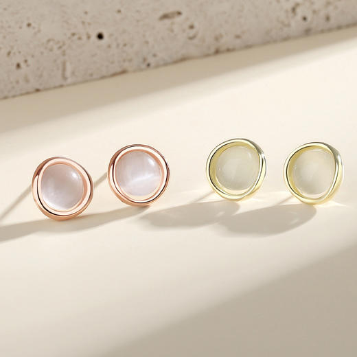 【薄雾】S925银猫眼石耳饰【JHY-E000344X】 商品图1