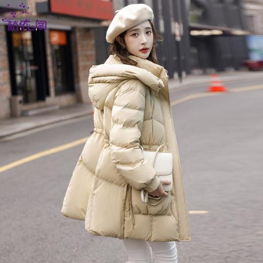 羽绒服女冬季中长版小个子2023新款女装时尚收腰显瘦韩版加厚外套 商品图2