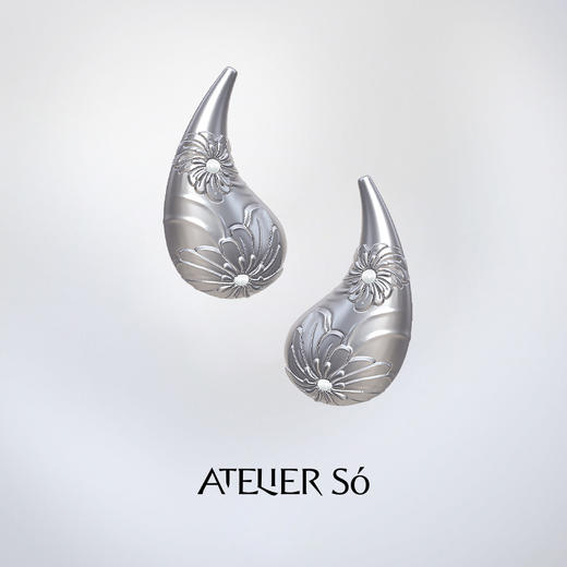 ATELIERSÓ x deepmoss 24SS 合作系列-水滴大耳钉 商品图4