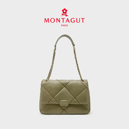 梦特娇女包女士柔软羊皮百搭时尚小香风通勤斜挎包单肩菱格包 商品图0