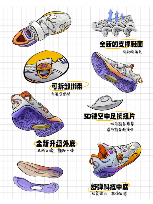 【44.5断码】安踏水花6LITE丨篮球鞋男外场轻质透气实战KT低帮运动鞋112421608【库存有限，如无货将做退款，介意慎拍！】 商品图1