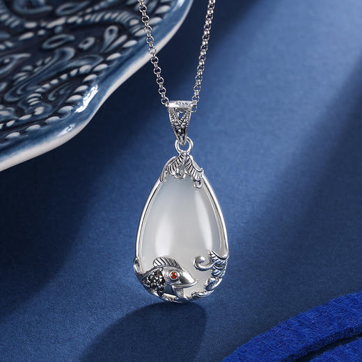 子佩集S925银【玲珑结】白玉髓吊坠【FLB1298】(不含链)2401 商品图1