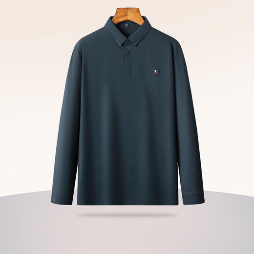 【新款DSZ】大依优型大码长袖Polo衫T恤加肥加大肥佬休闲商务宽松透气上衣打底 商品图0