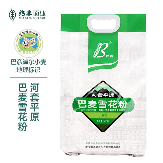 兆丰内蒙河套平原雪花粉麦芯粉无钠包子馒头饺子面条烙饼面粉 雪花粉5kg（商超同款） 商品图0