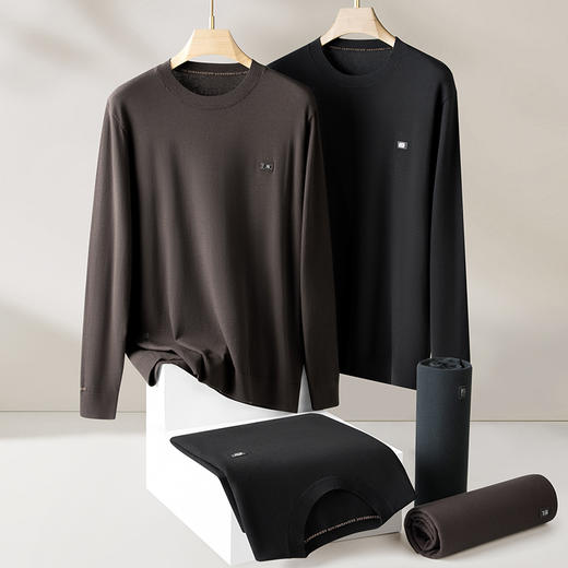 【Q】【新款DDS】大依优型大码长袖薄毛衫线衣针织衫休闲加肥加大男士胖子大码内搭上衣 商品图1