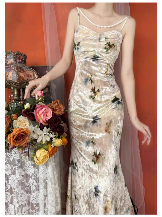 裁缝学苑AX170新中式复古珍珠设计旗袍裙子收腰鱼尾连衣裙纸样女装样板 商品图6