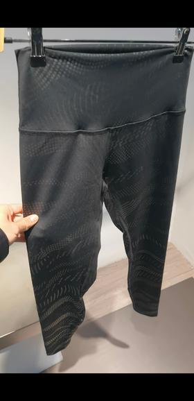 LULU露露款四黑色全长印花款瑜伽裤