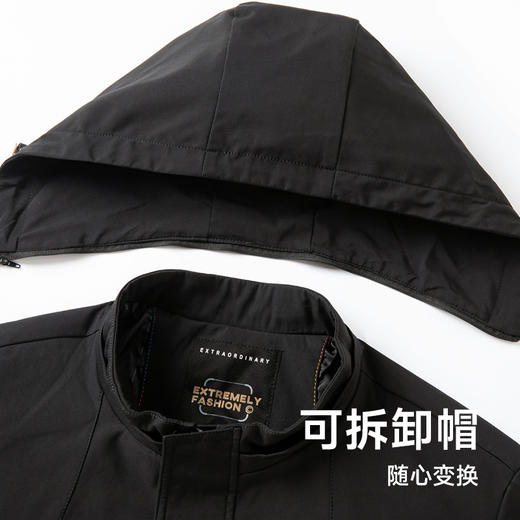 【Q】【可拆卸帽】【新款DSZ】大依优型大码夹克外套外套男宽松加肥加大码上衣夹克休闲透气 商品图2