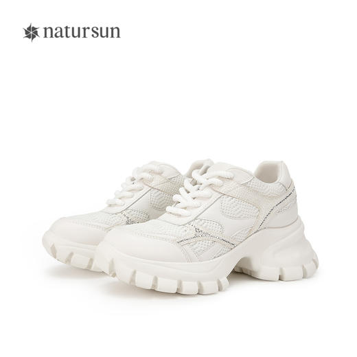 natursun运动休闲鞋女秋季轻便增高阿甘鞋女鞋厚底老爹鞋N24138531 商品图4