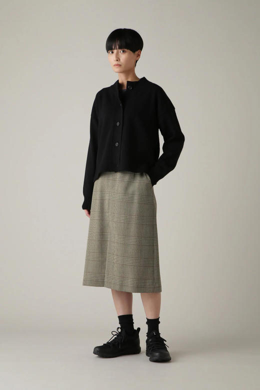 Margaret Howell  日版卡其色威尔士格纹A字羊毛半裙 商品图5