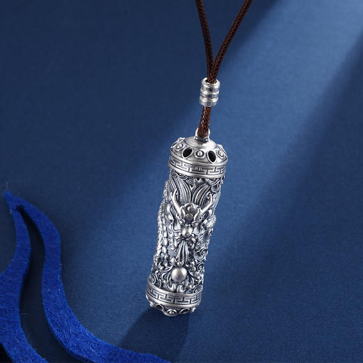 子佩集S999银山河龙吟套链项链【E259】仿古圆柱形带绳2401 商品图2