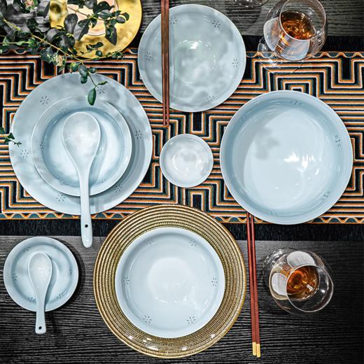 富玉 景德镇中式玲珑青瓷碧玉花语乔迁之喜新居碗盘家用餐具轻奢高级感 商品图1