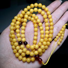D蜜蜡项链-108颗圆珠