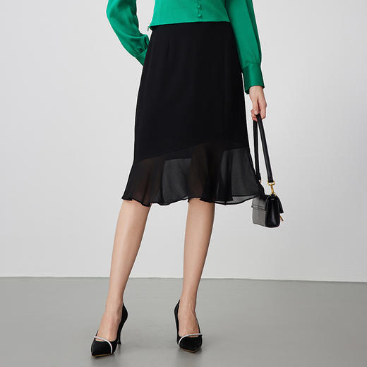 EITIE爱特爱夏季新款优雅温柔高腰显瘦半身裙7306011 商品图2