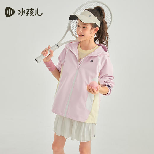 水孩儿童装24新款儿童三防外套男童轻户外时尚运动上衣女童舒适连帽衫 商品图2