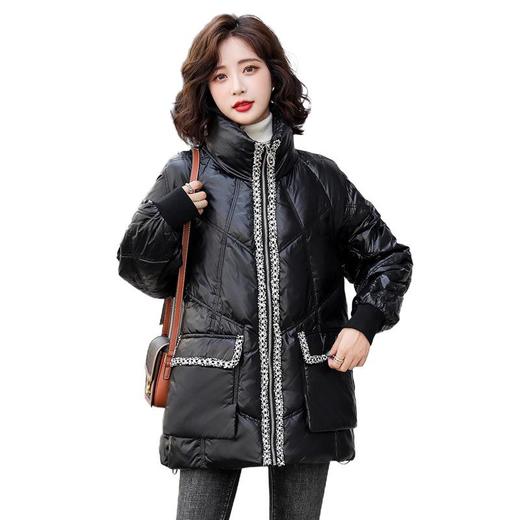 黑色羽绒外套女气质冬季新款时尚洋派小香风亮面90白鸭绒短款外 商品图4