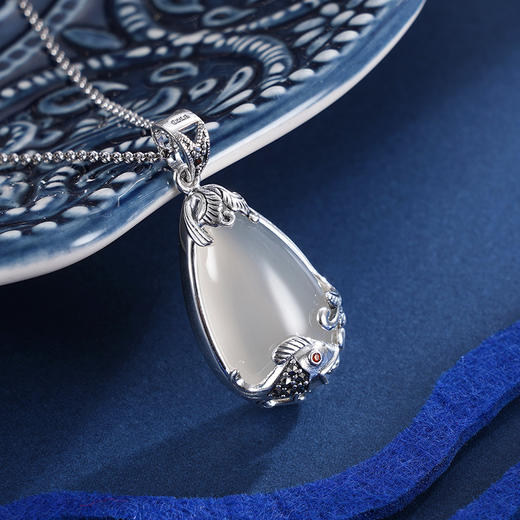 子佩集S925银【玲珑结】白玉髓吊坠【FLB1298】(不含链)2401 商品图4