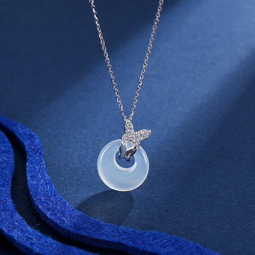 子佩集S925银【清蝶漫舞】套链项链【XL040102】白玉髓2401 商品图6