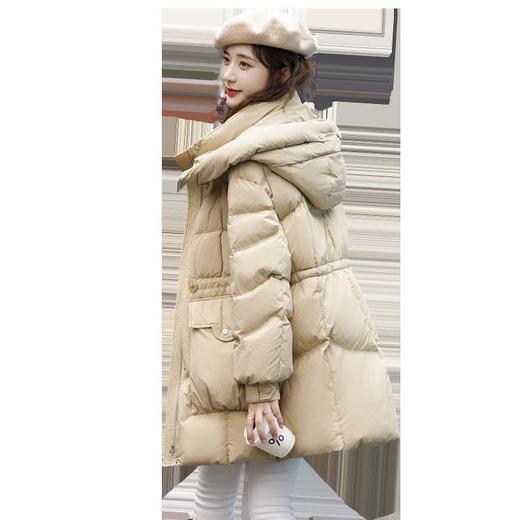 羽绒服女冬季中长版小个子2023新款女装时尚收腰显瘦韩版加厚外套 商品图4