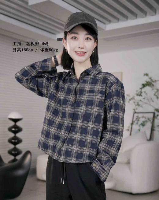 亲子时尚加绒格子衬衫复古宽松保暖 商品图2