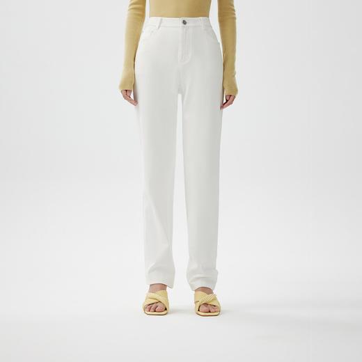 L1XL2朗姿白色宽松简约气质直筒裤女百搭高级牛仔裤(货号:LAEK03DPT431) 商品图0